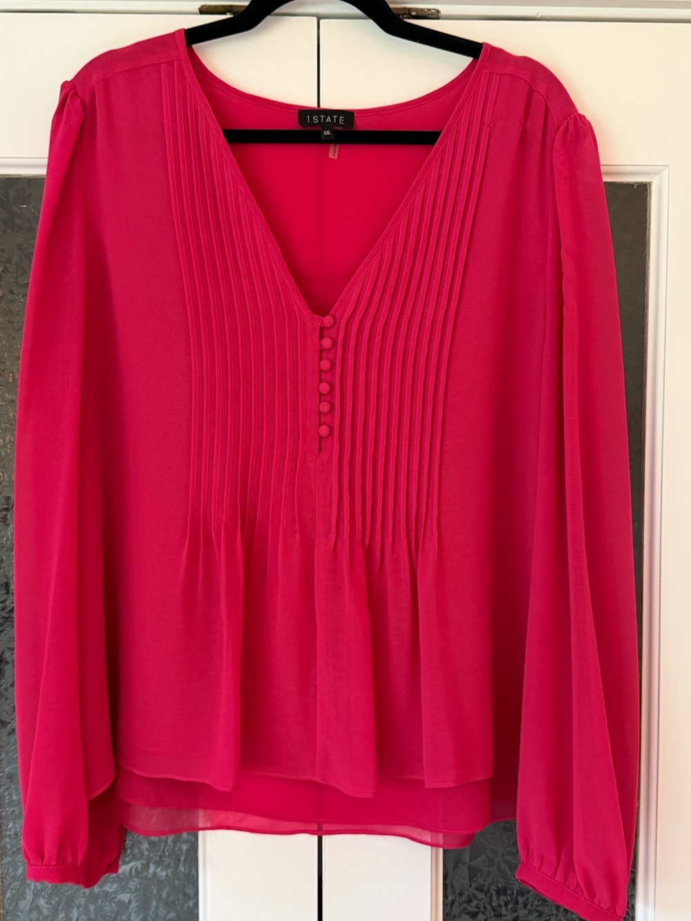 V-Neck Blouse with Pleat Detail